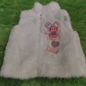 Sesame Street White and Green Furry Vest